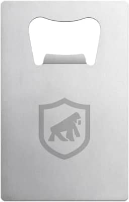 Gshield Abridor de Garrafas de Inox em Formato de Cartão de Crédito, Prata