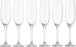 Taças de Champanhe em Vidro Luxo 190ml – Jogo com 6 Unidades | Design Elegante, Ideal para Brindes, Casamentos e Festas