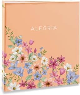 Álbum de fotos Ical, encadernação tradicional, para 120 fotos 10x15cm - envelope plástico transparente - linha Floral - modelo floral suave - alegria - 326