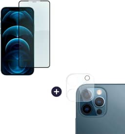 Película De Vidro 3D Tela Toda Para iPhone + Película Lente de Câmera (iPhone 12 Pro Max)
