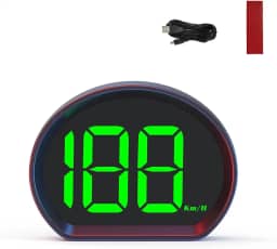 Head-Up Display para Carros - GPS Velocímetro Digital 3 Polegadas, Tela LED HD com Números Verdes, USB, Compatível com Todos os Veículos - Motoristas Profissionais e Amadores