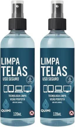 Kit 2 Limpa Telas Quimivida | Para Celulares Monitores Notebooks e TVs | Limpeza Suave Antiestática Sem Resíduos