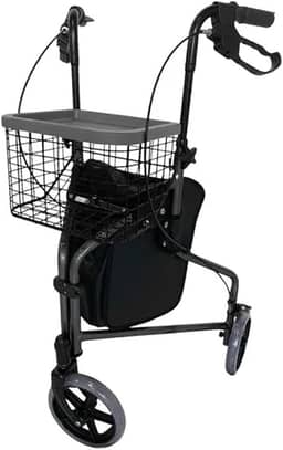 Andador Idoso Adulto em Alumínio Dobrável Regulável 3 Rodas até 135kg Hidrolight