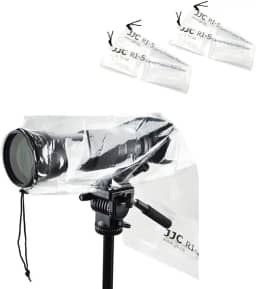 Capa de chuva para câmera DSLR JJC Protetor de capa de chuva para Canon, Nikon, Fujifilm, Sony, Olympus, Panasonic, Tamron Sigma, com uma lente de até 45,7 cm, material PE totalmente transparente -