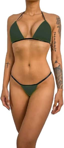 Biquini Verde Militar Biquíni para Marquinha tipo Fita em Tecido (Tamanho único)