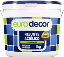 Rejunte Líquido Acrílico 1KG Antimofo Banheiro Interno e Externo com Rodinho Aplicador (Branco)