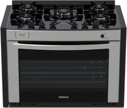 Fogao A Gas De Embutir Gaudi Prisma Vitreo Bl 5q Inox Gas Glp