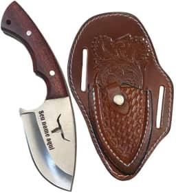 Faca Campeira Unha de Onça Personalizada com Bainha de Couro