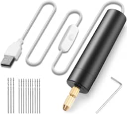 Mini Furadeira para Artesanato, Mini Furadeira, USB Ferramenta Portátil, com Brocas e Acessórios Gravação e Polimento