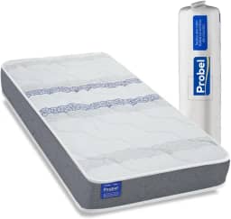 Colchão Solteiro Probel Espuma D33 88x188x14 Night Day a Vácuo Branco/Cinza