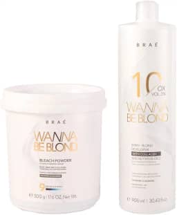 Kit Braé Wanna Be Blond Pó Descolorante 500g + Água Oxigenada 10 Volumes 3% - 900ml