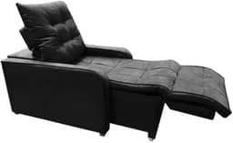 Poltrona Retratil e Reclinavel Com Rodape Regulavel Azera Preto