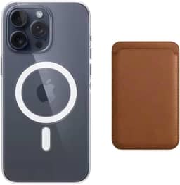 CORONITAS Kit Capa Magnética para iPhone 12 13 14 15 16 16e + Porta Cartão Magnético Premium, Modelo Slim (Marrom, iPhone 16 Pro Max)