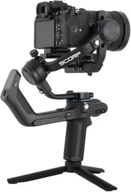 FeiyuTech SCORP Estabilizador de Câmera, Gimbal 3 Eixos para DSLR e Mirrorless, Roda de Foco, Suporta 2,5 kg, Compatível Sony Canon, Empunhadura Reversa, Tela Touch, Bolsa de Transporte