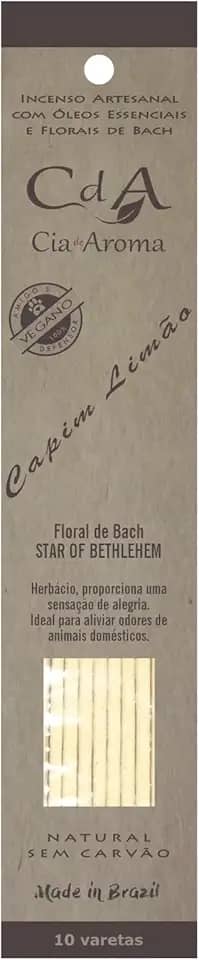 Incenso Vareta Capim Limão Óleo Essencial e Florais