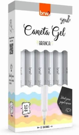 Caneta Esferográfica Branca em Gel 1.0mm BRW