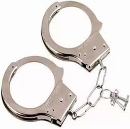 Algema Profissional de Metal, Cromada, com Corrente e Chaves, para Fantasia de Carnaval