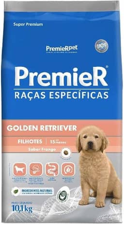 Ração Premier Raças Específicas Golden Retriever Filhotes Sabor Frango 10,1kg