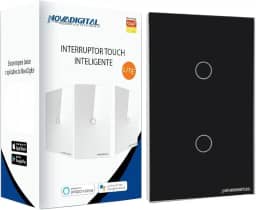 Interruptor inteligente Lite 2 botões touch Wi-Fi preto Novadigital