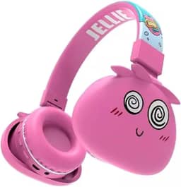 Fone de Ouvido Bluetooth Infantil Mostrinhos Sem Fio Kids - 8 Modelos Divertidos com Conexão Bluetooth e Cabo Auxiliar, Ajuste de Altura e Design Dobrável - Conforto e Diversão (Rosa)