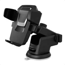 Suporte Veicular de Celular para Carro GPS Universal C/Ventosa que Gruda no Painel e Vidro do Carro Trava Automática Antiqueda Ajustável Ideal p/Waze Uber