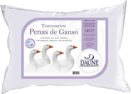 Travesseiro 100% Pena de Ganso Natural - 50 cm X 70 cm Conforto
