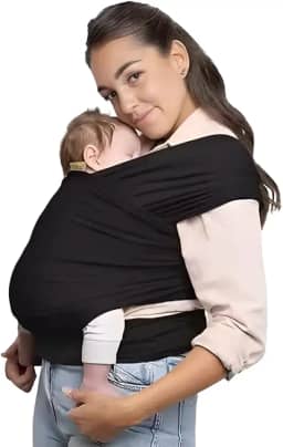 Wrap Sling de Bebê Carregador Canguru de Amarrar Little Beni (Preto)