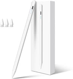Caneta stylus para iPad 10ª geração, carga rápida em 13 minutos, com rejeição de palma, sensível a inclinação, compatível com iPad 6/7/8/9/10/11, Pro 11”/12,9”/ M4, Air 3/4/5/M2/M3, Mini 5/6