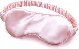 Máscara de Dormir Premium em Cetim Tapa Olho Blackout Macio e Confortável Para Sono Profundo Protetor Ocular Noturno com Elástico Ajustável (Rosa)