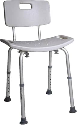 Banco Cadeira para Banho com Encosto e Regulagem de Altura Banqueta Idoso e Adulto até 130 KG Hidrolight