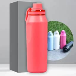 Garrafa Térmica de Aço Inox 500ml - Tampa com Alça - Sistema de Parede Dupla Isolada à Vácuo - Ideal para Academia/Trabalho/Faculdade (Pink)