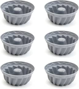 Kit Forma De Silicone Para Mini Bolo Muffins Cupcakes Flexível Collors Com 6 Unidades