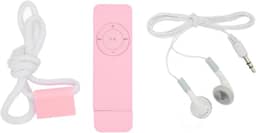 MP3 Player, Music Player portátil com fone de ouvido e cordão, som sem perdas, suporte até 64 GB, pequeno mp3 player para viagens esportivas (Rosa)