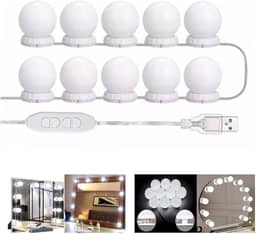 Kit Luz Camarim 3 Cores 10 Lâmpadas Led Auto-colantes Brando Quente Morno e Fria Com Controle