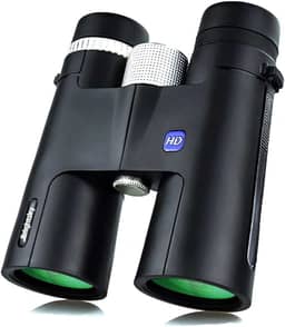 Binóculo Profissional 12x42, Lente Objetiva de Alta Definição, Visão Alargada, Preto