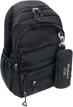 Mochila Versátil Unissex Escolar Trabalho e Dia a Dia - Design Moderno Mochila Escolar Feminina Masculina Tactel Notebook Juvenil Acompanha Estojo