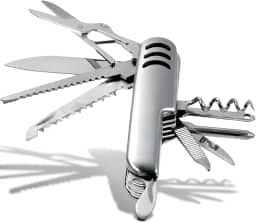 Canivete Suiço Multifuncional Inox 10 em 1 Portátil Dobrável Ferramenta Camping Pesca Viagem Sobrevivência Corte Abridor Tesoura Chave Phillips Saca Rolhas Serra Compacto (1)