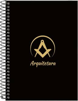 Caderno Colegial 15 Matérias Profissões Arquitetura (Preto e Gold)