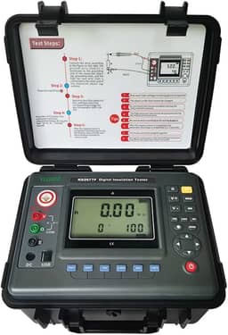 Medidor de Isolamento Digital de 10 Kv, Testador de Resistência de Isolamento e Megôhmetros, Multímetro de Resistência de Alta Tensão com Taxa de Absorção e Medição de Índice de Polarização