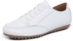 Tênis Feminino Casual Sapatenis Mocatênis de Couro Legítimo Branco Exclusivo Super Conforto