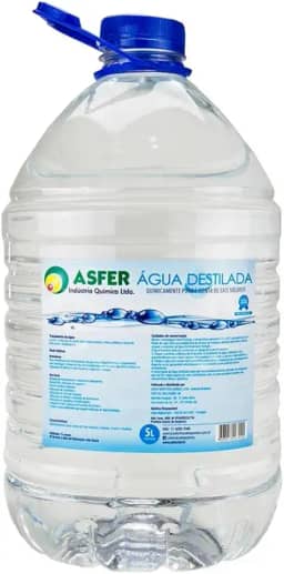 Água Destilada 5 Litros Para Autoclave, Cpap, Asfer