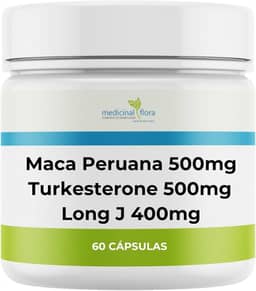 Maca Peruana 500mg + Turkesterone 500mg + Long J - 60 Doses