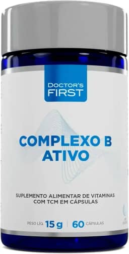 Complexo B Ativo, 8 Vitaminas com B6, B9 e B12 na forma Ativa,Suplemento Alimentar de Vitaminas, com Metilfolato e Metilcobalamina, 60 Cápsulas, 15g, com TCM, softgel, Doctor's First