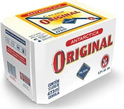Pack Cerveja Original Antarctica, Lata, 473ml, Caixa 12 unidades