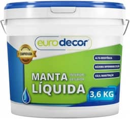 Euro Decor Manta Líquida 3,6Kg Impermeabilizante para Interior e Exterior, Alta Resistência, Máxima Impermeabilização, Fácil Manutenção (Crômio)