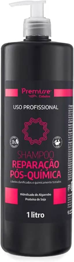 Premisse Shampoo Reparação Pós-Química, Hidratação Profunda para Cabelos Quimicamente Tratados, Vegano, 1 Litro
