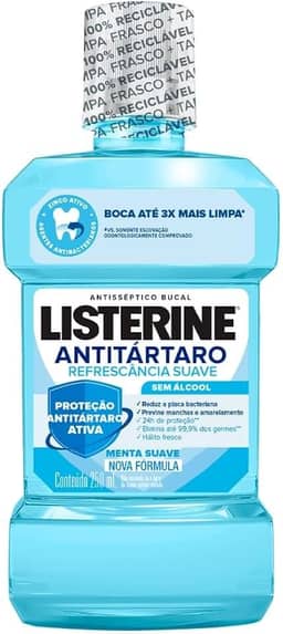 Listerine Antitártaro Enxaguante Bucal Sem Álcool, 250mL