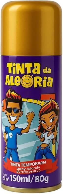 Tinta Spray Para Pintar Cabelo 150 Ml Para Festas E Comemorações (Dourado)
