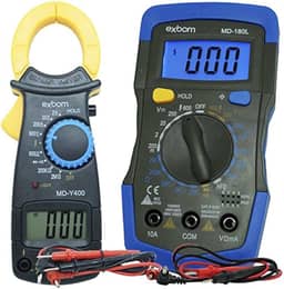 Kit Multímetro Digital Portátil MD-180L + Alicate Amperímetro Digital MD-Y400 Profissional Exbom