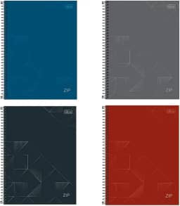 Kit de Caderno, 01 Matéria, Capa Dura, Zip, 80 Folhas, Tilibra, Pacote com 4 Unidades
